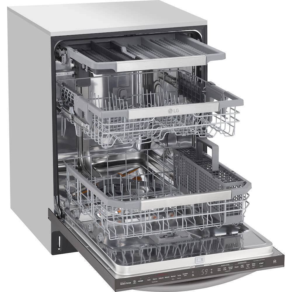 LG - 24" Top Control Smart Built-In Stainless Steel Tub Dishwasher