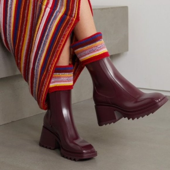 Chloé Betty Sock Knit Ankle Rain Boot