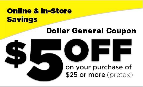 Dollar General coupons $5 dollars off
