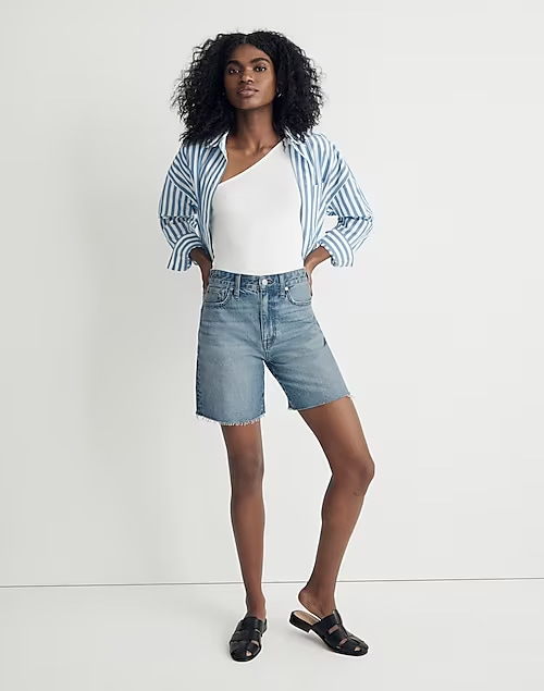 Madewell Baggy Jean Shorts in Crestford Wash at MADEWELL