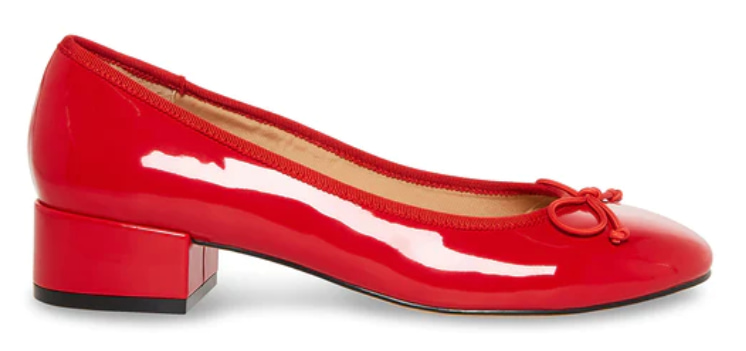 CHERISH Red Patent Slip-On Heels at Steve Madden