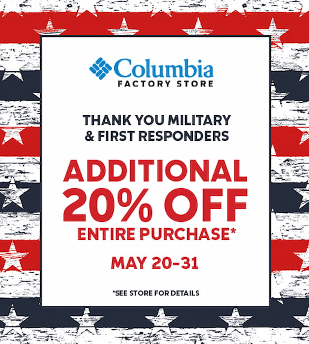 How much can I save with the Columbia military discount?